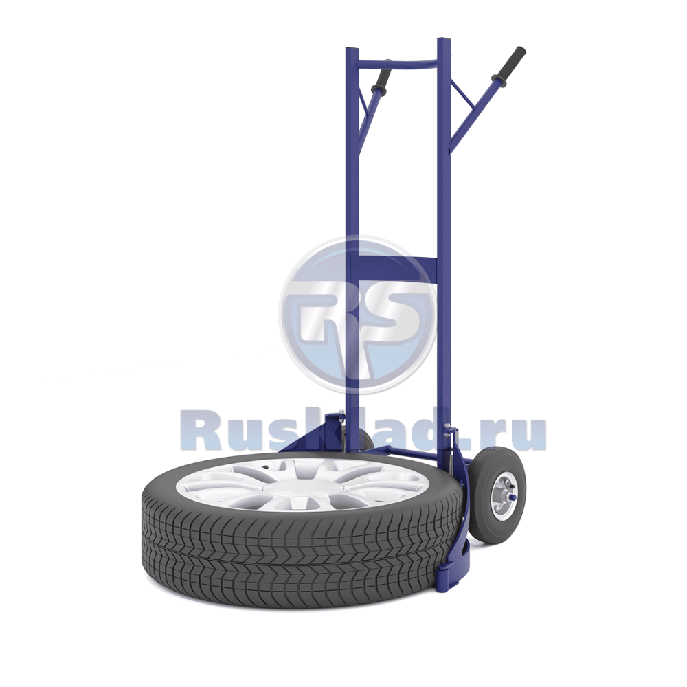 Тележка грузовая, двухколесная для шин и колес с захватами ТДШ 01