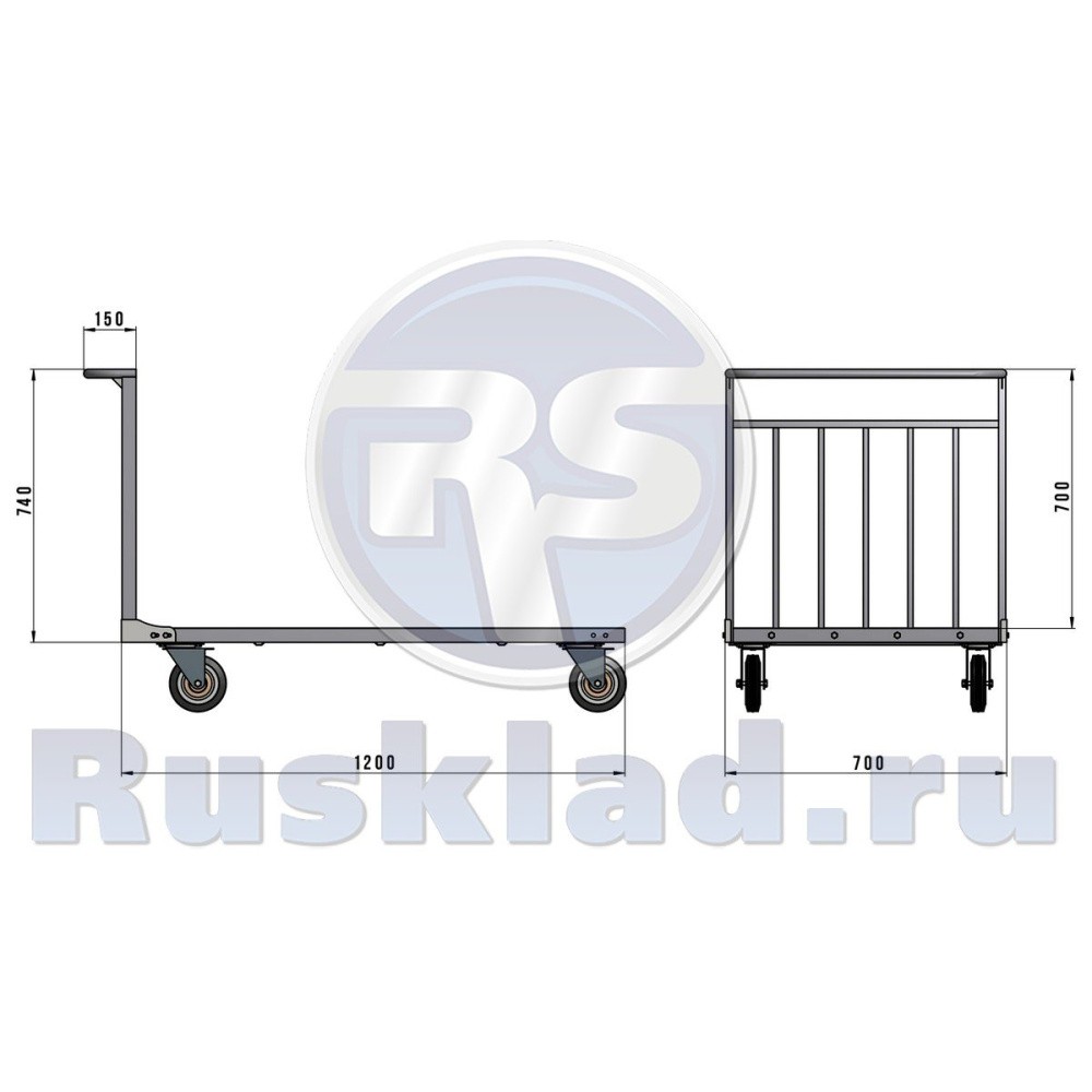 Тележка платформенная усиленная. ТТ Тележка платформенная усиленная. ТТ