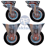 Комплект усиленных колёс 2 поворотных, 2 неповоротных RS Ø160мм (г/п 450кг)